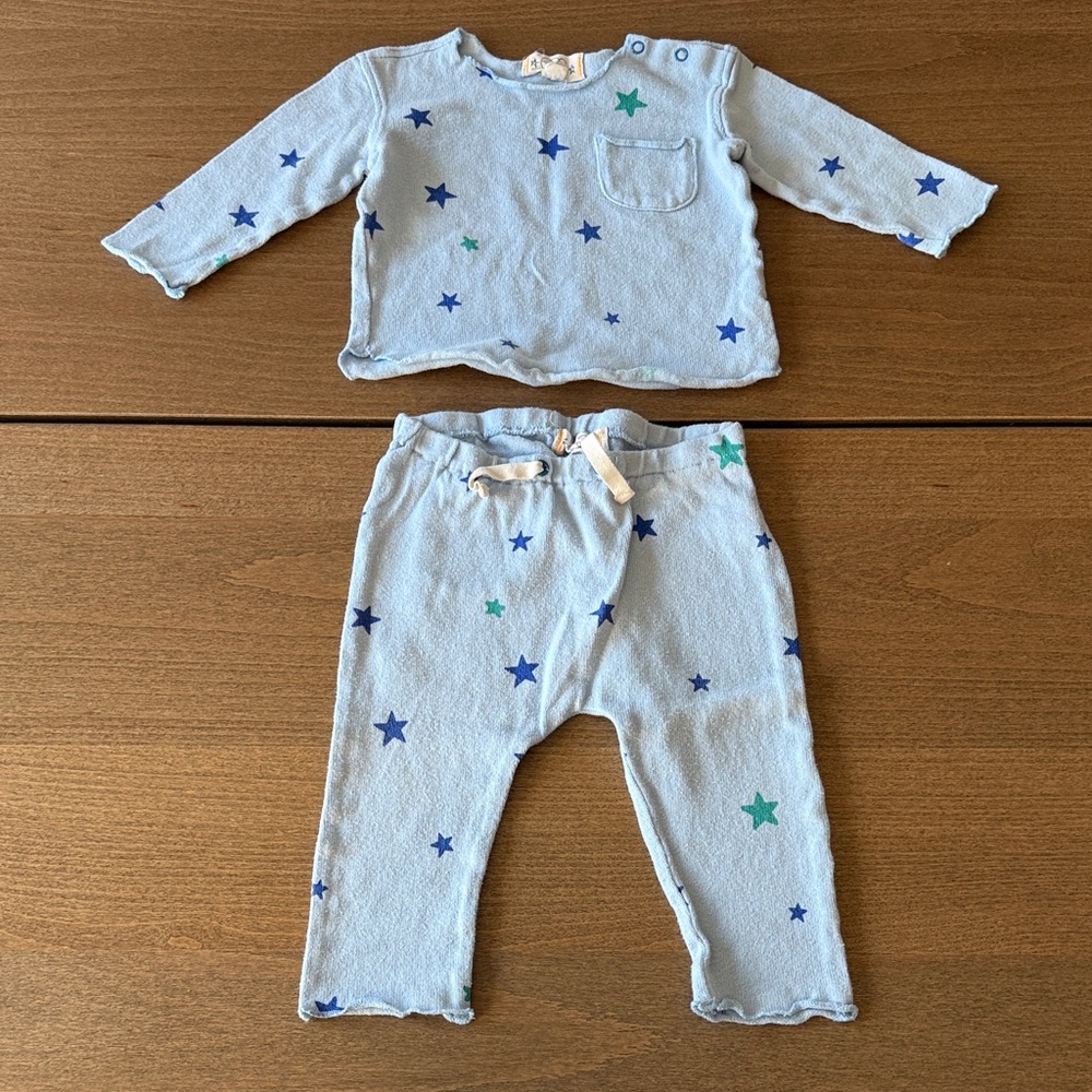 Blue and Green Star Kids Pajama Set